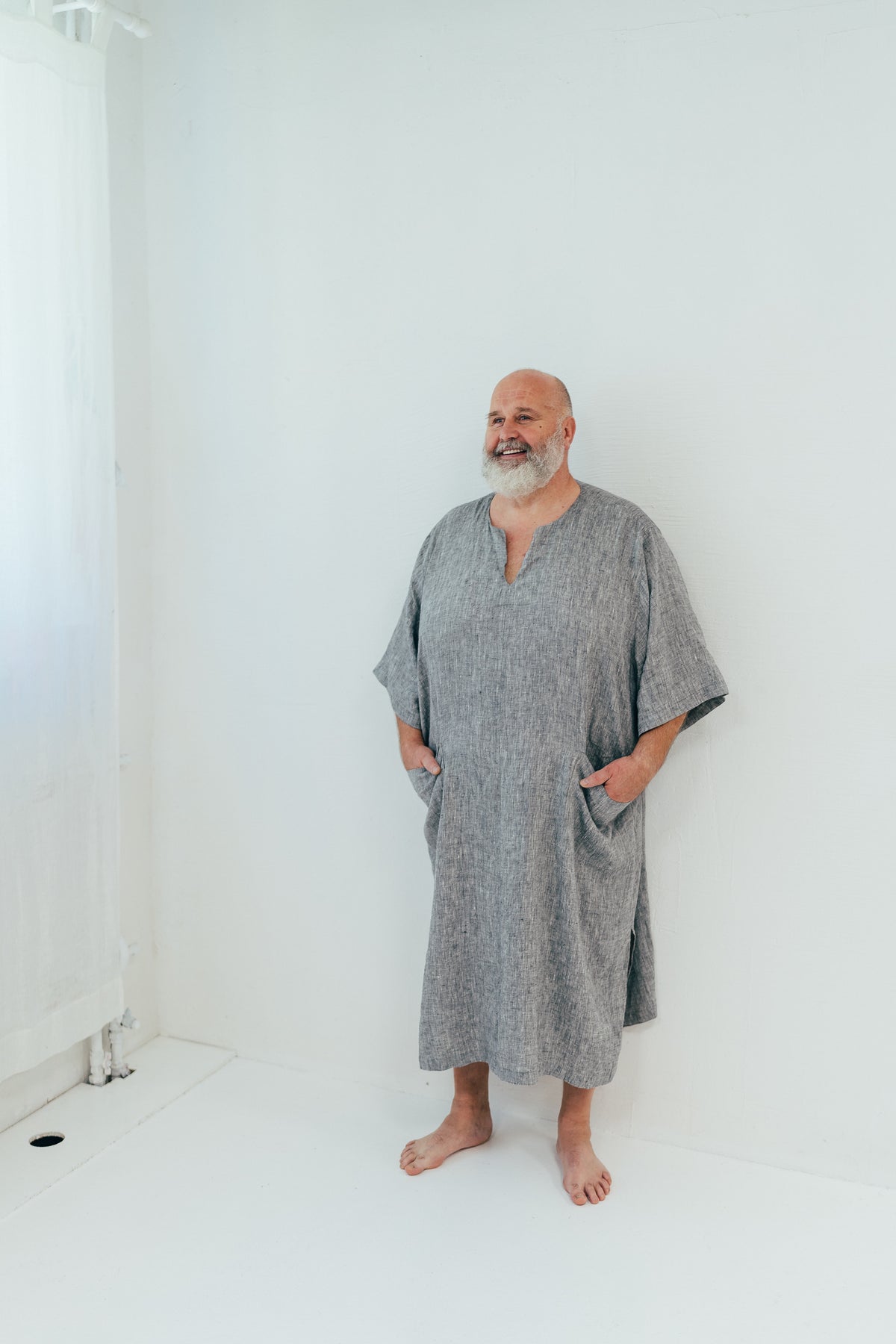 Mens Tunic, Linen Kaftan high quality Men, Summer Linen Kaftan, Plus Size Clothing, Plus Size Linen, Linen Caftan, Minimalist Tunic, Gray Linen Tunic