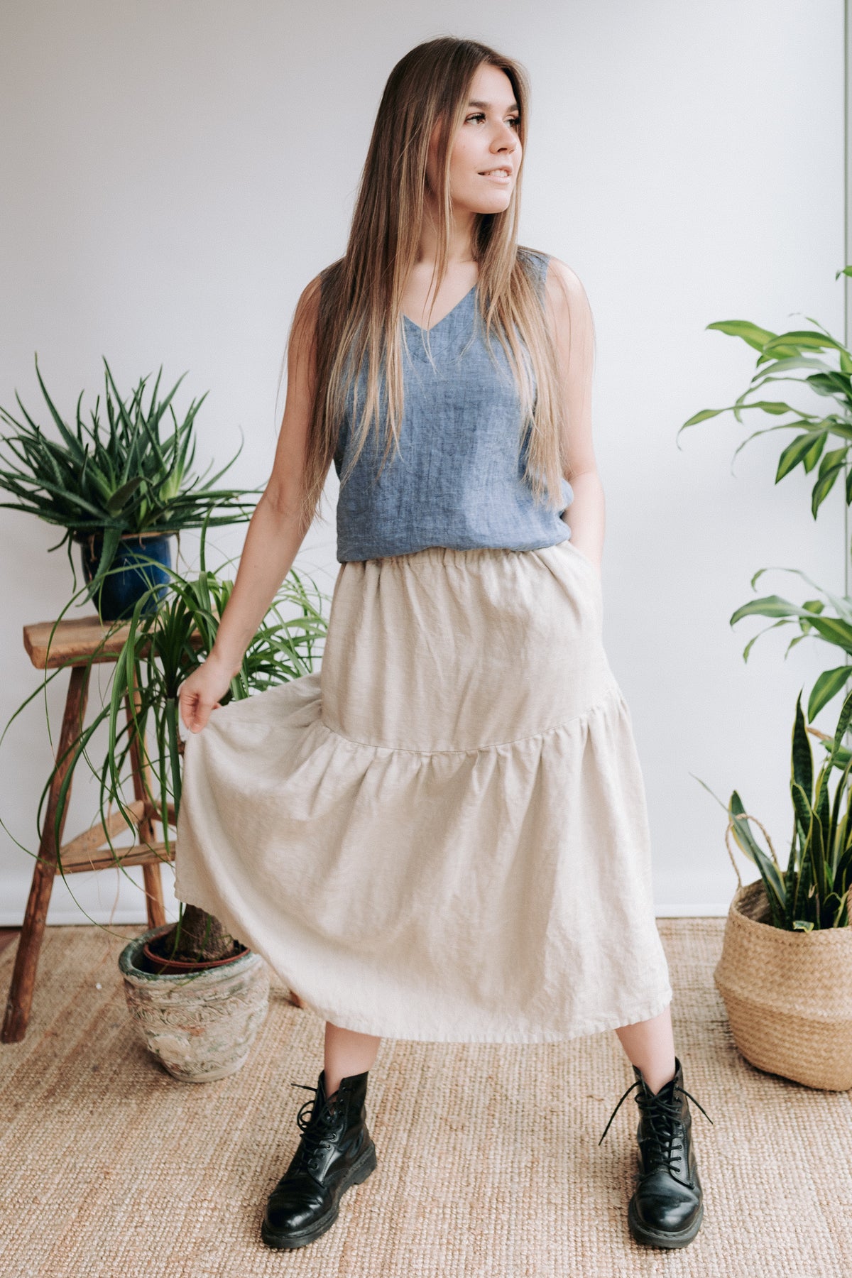 Linen hotsell gypsy skirt