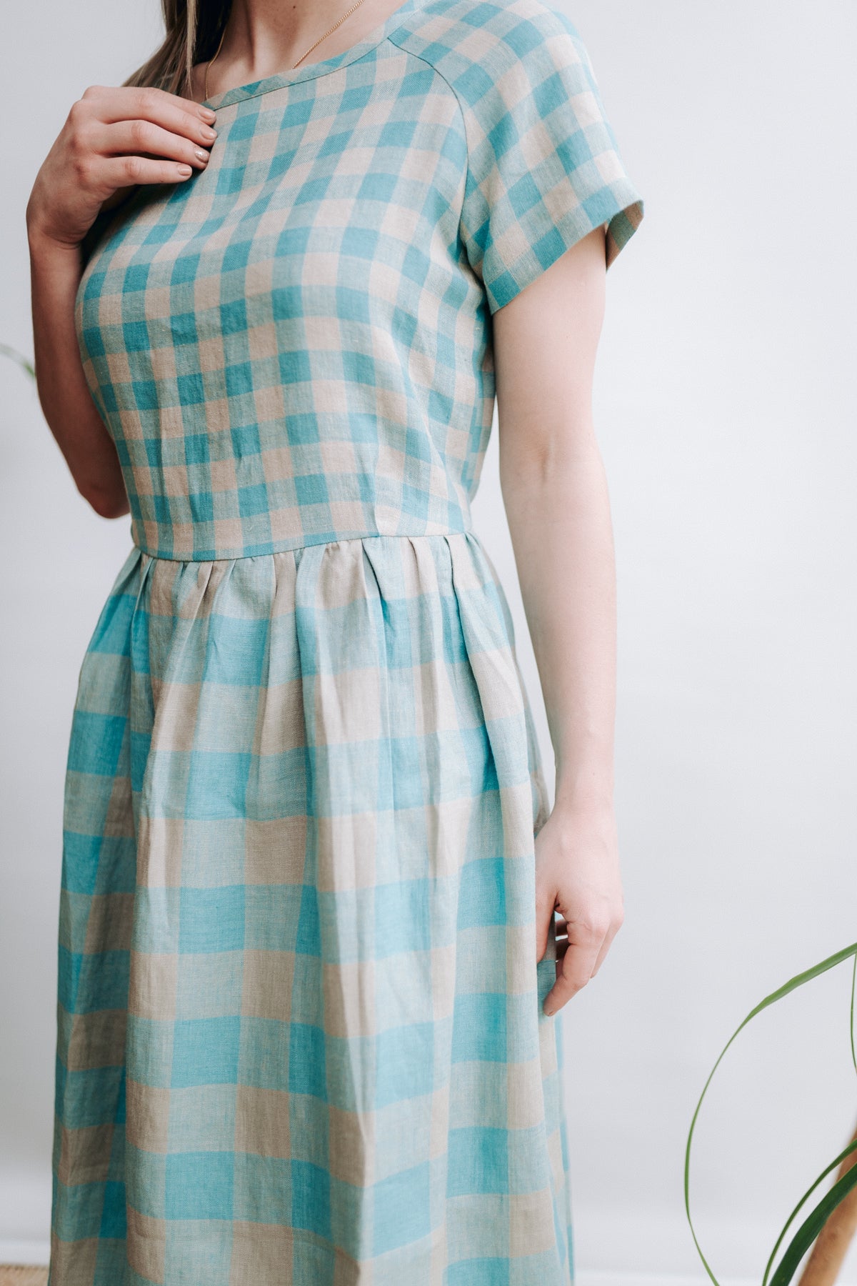 Linen Dress with Raglan Sleeves 'Lyra' - Linenbee