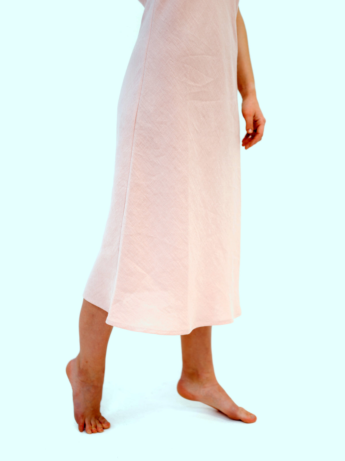 Linen Slip Dress, Simple Lovely off White Linen Base Layer Dress