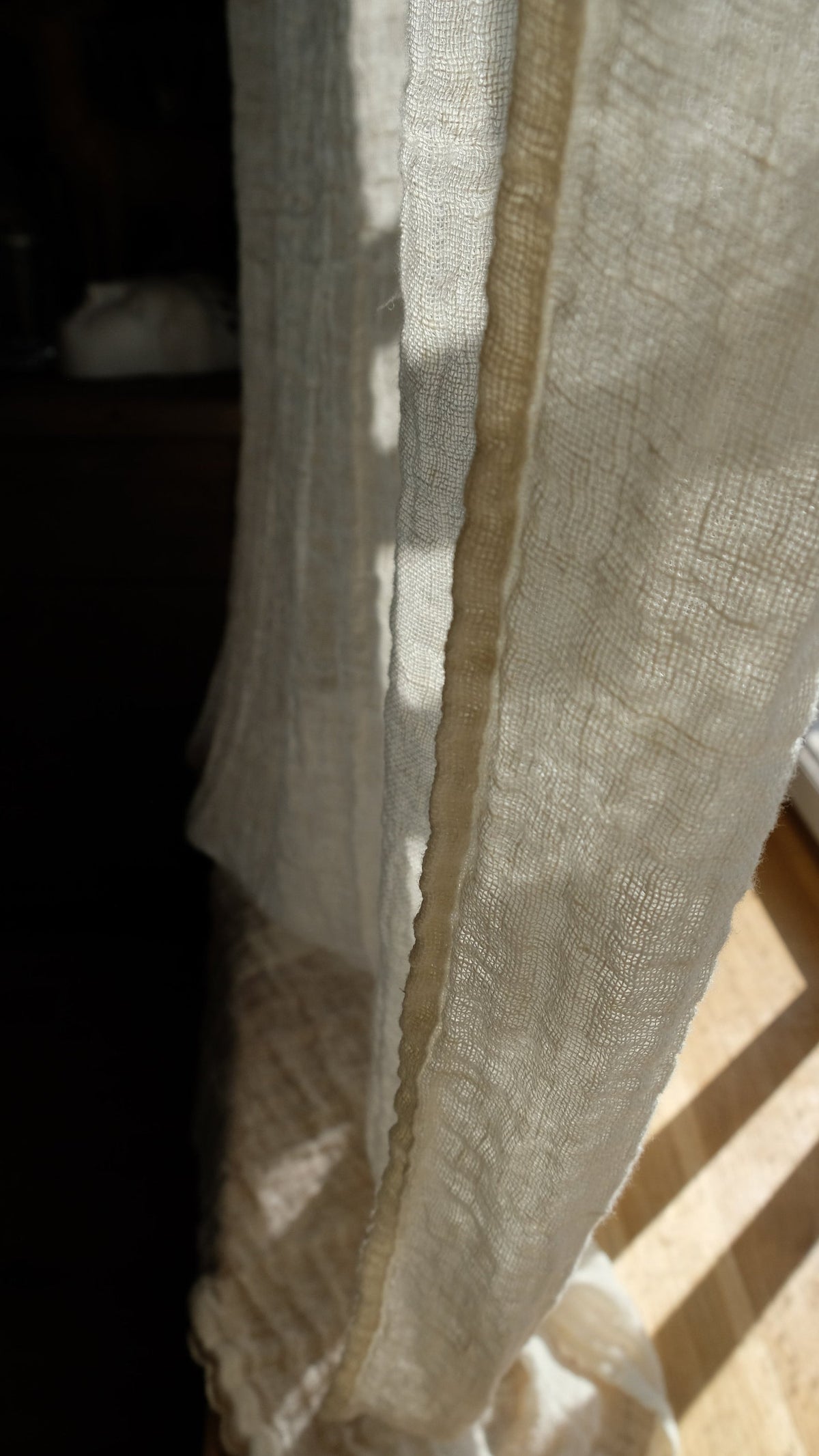 White Boho Gauze Linen Curtain Linenbee