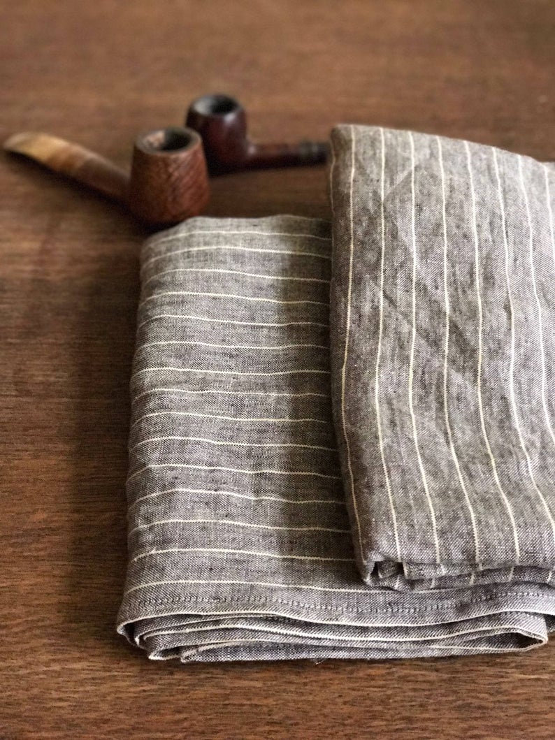 Striped sale linen scarf