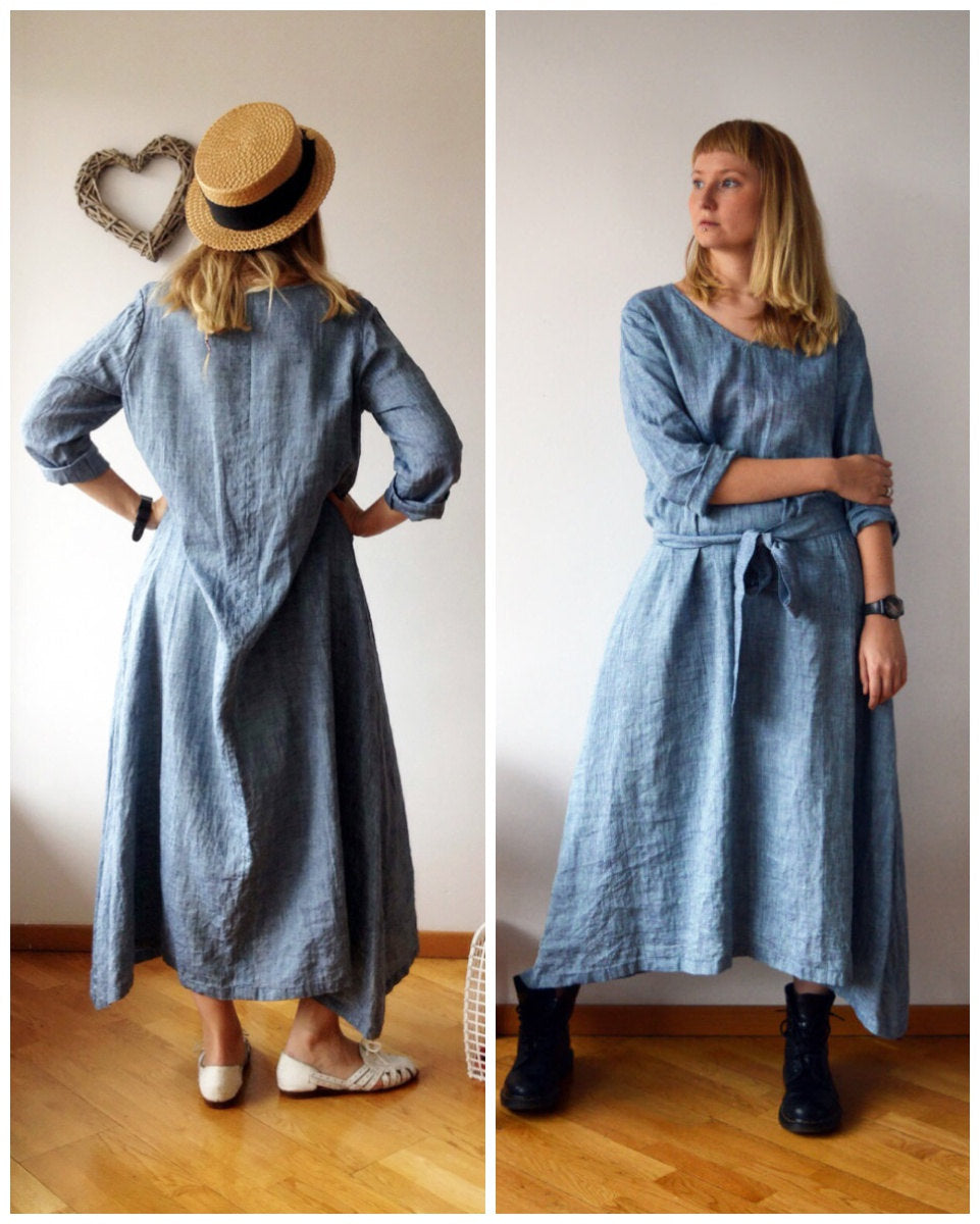 Long Linen Tunic Dress - ALLSEAMS