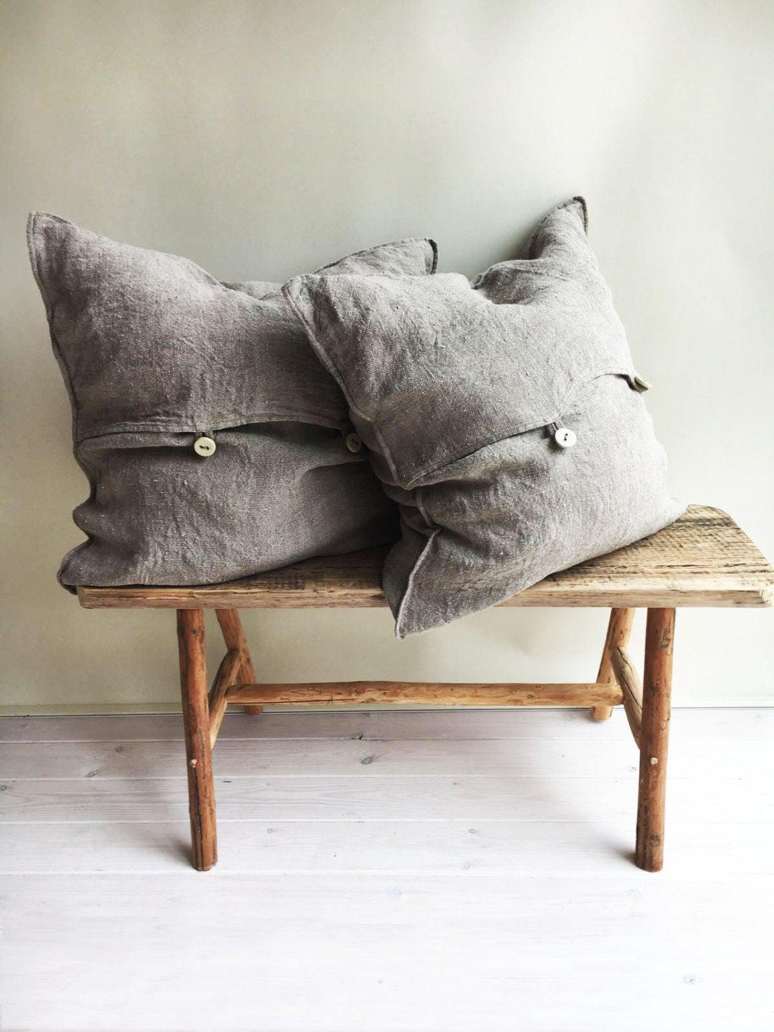 Rustic Throw Pillow Covers, Throw Pillow Covers - Linenbee