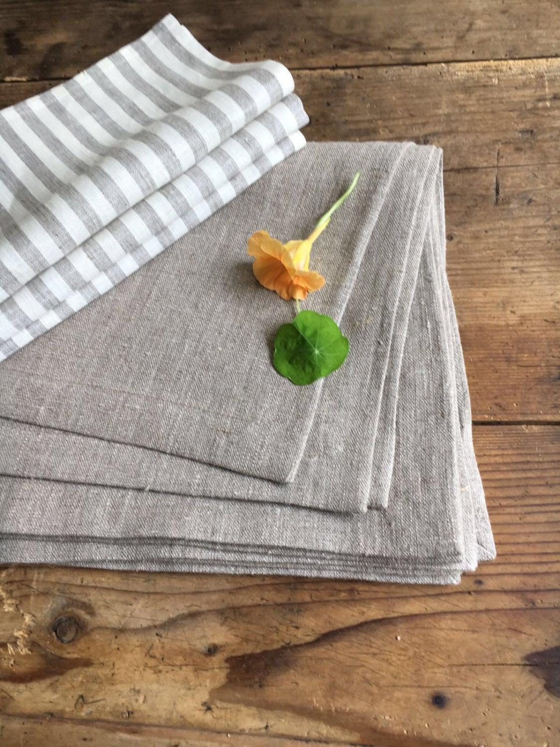 Grain Cotton Linen Blended Dining Table Cloth Napkins Placemats