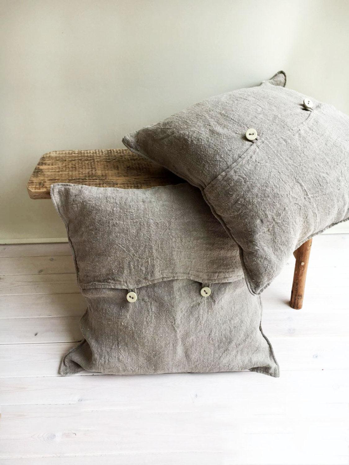 Rustic Throw Pillow Covers, Throw Pillow Covers - Linenbee