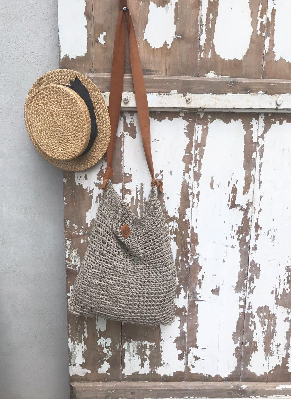 TAUPE BOHO TOTE BAG PURSE