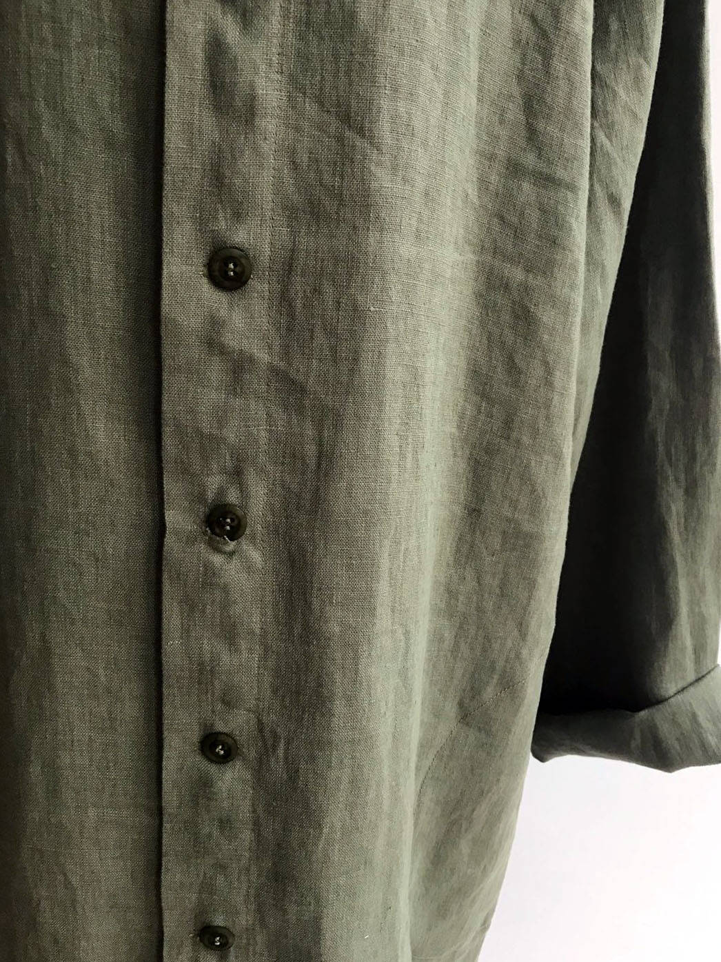 Buttoned Linen Kaftan 'Jamie', Kaftan Robe with Buttons, Button Up Man robe, Plus size Gift offers for man, boyfriend gift, linen pyjamas Man gifts