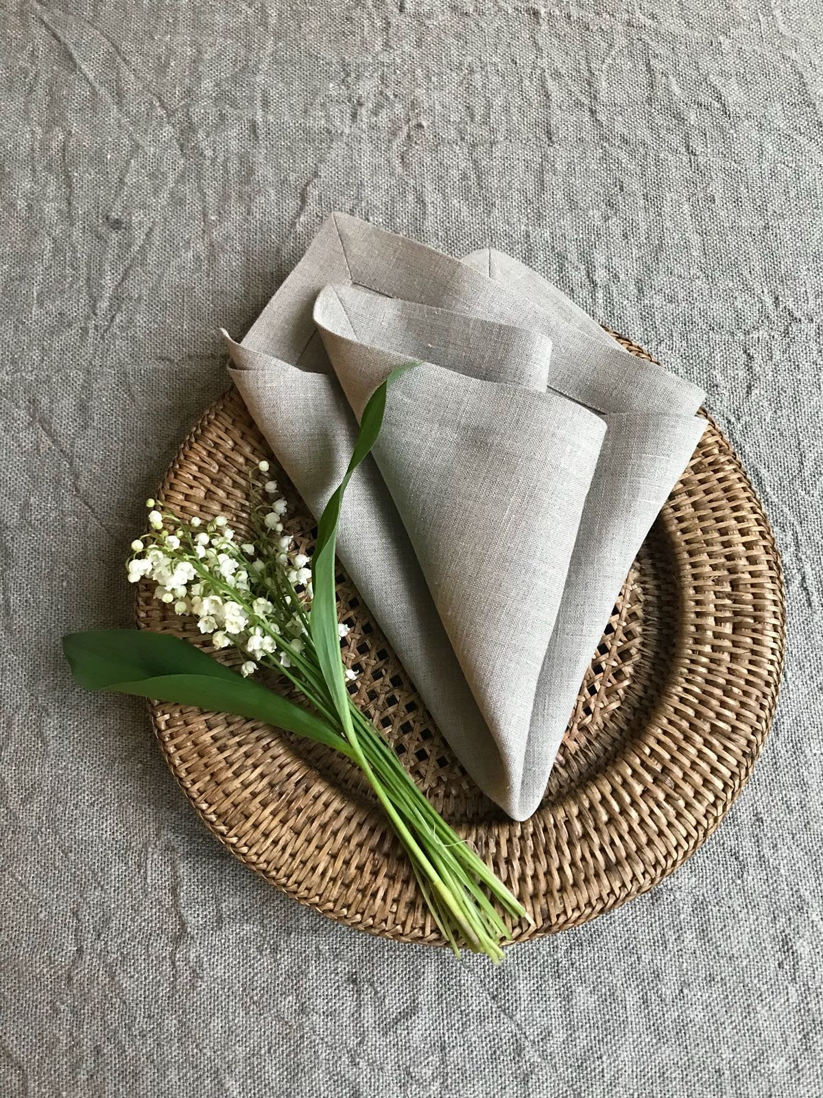 NAPKINS Set of 6 Vintage Linen Taupe Table Linen Home Decor Polyester Cloth  Fabric Dining Dinner Napkins 