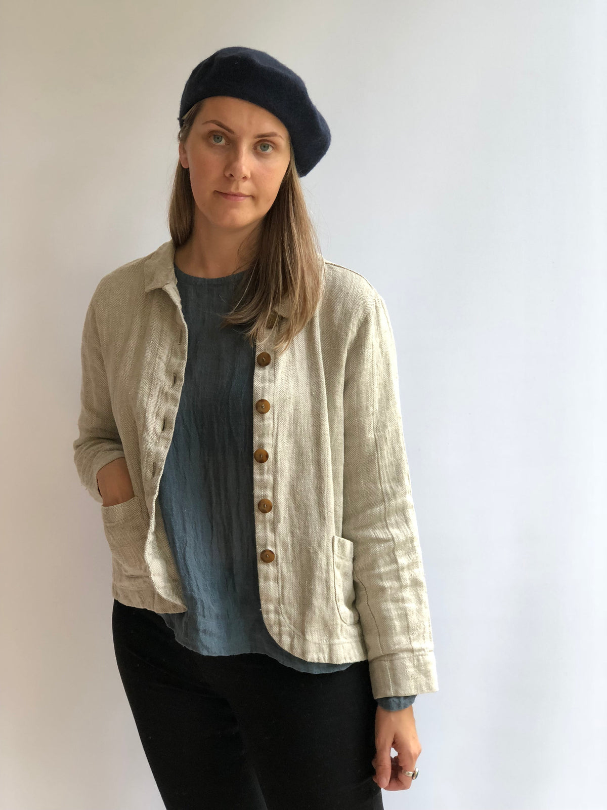 Women Linen Blazer 'Georgia-Rustic' Artist Linen cardigan, Linen Jacke -  Linenbee