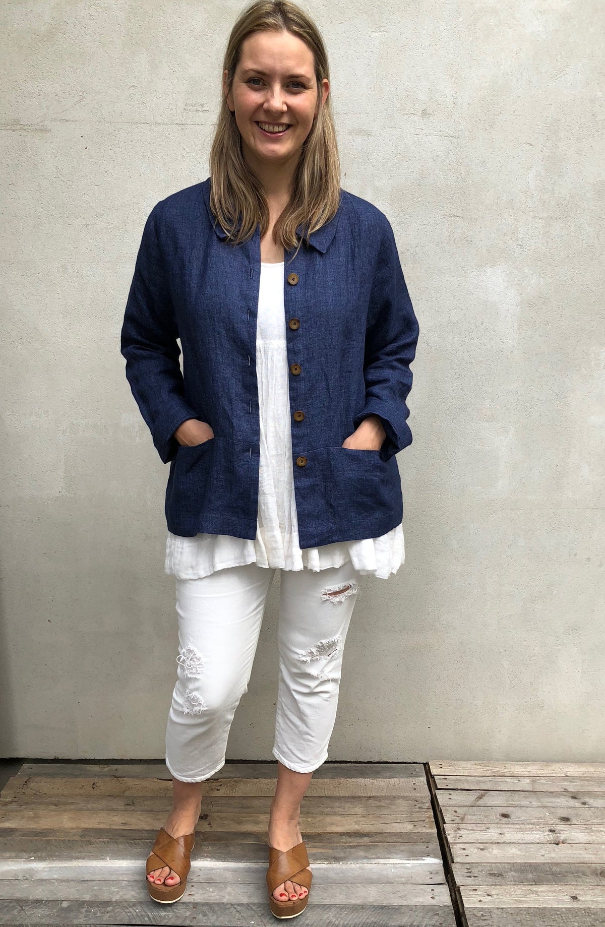 Linen Jacket Women 'Kim' Linen cardigan, Linen Coverup - Linenbee
