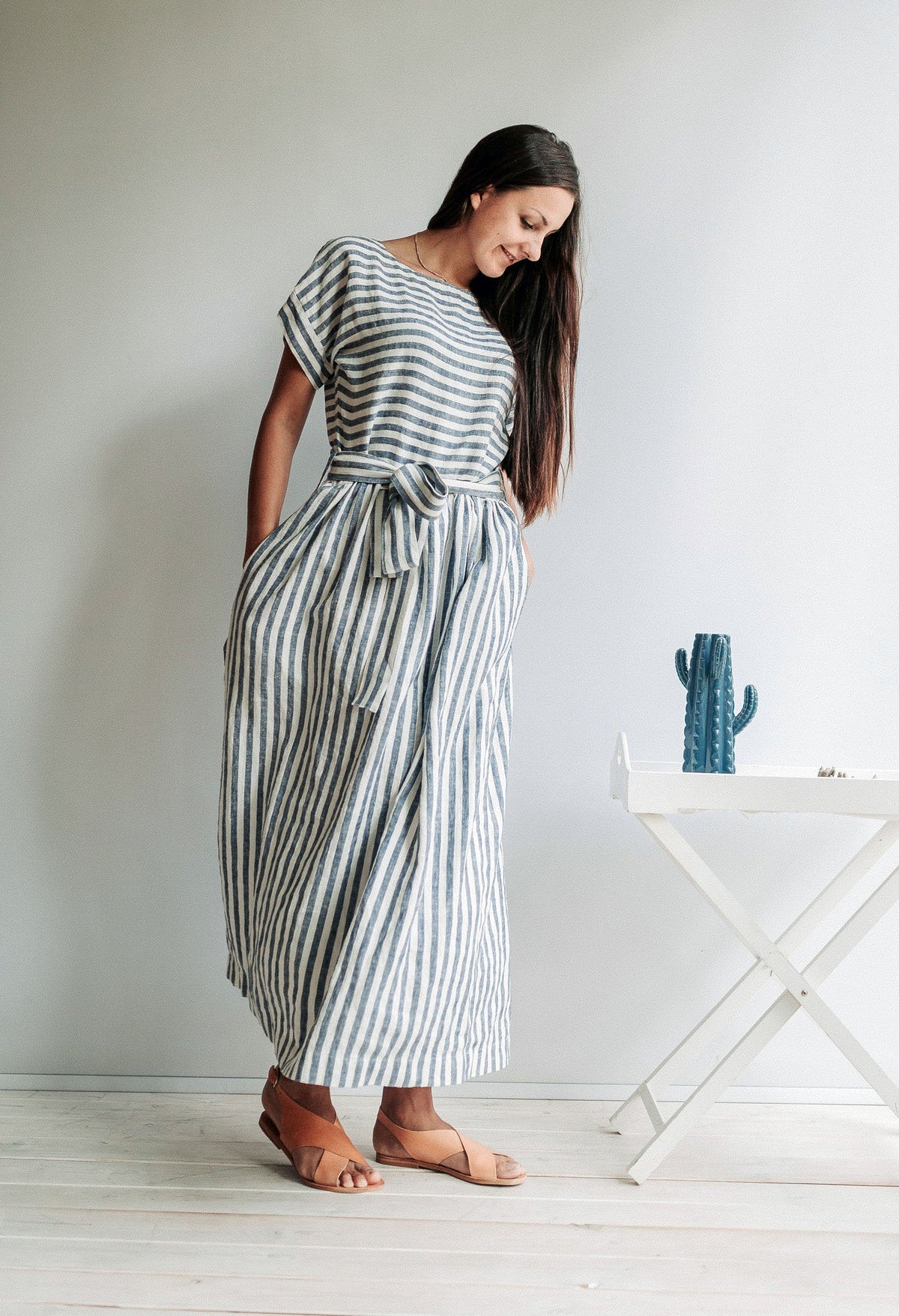 Striped long dress