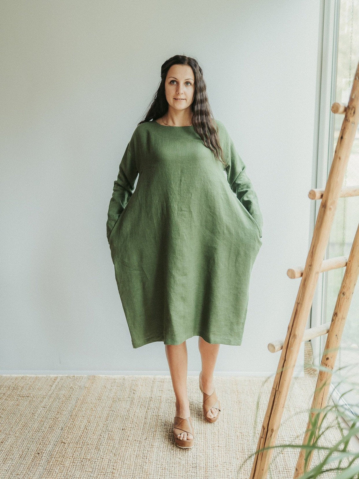 Loose Linen Tunic Dress 'Jo', Plus size Linen tunic - Linenbee
