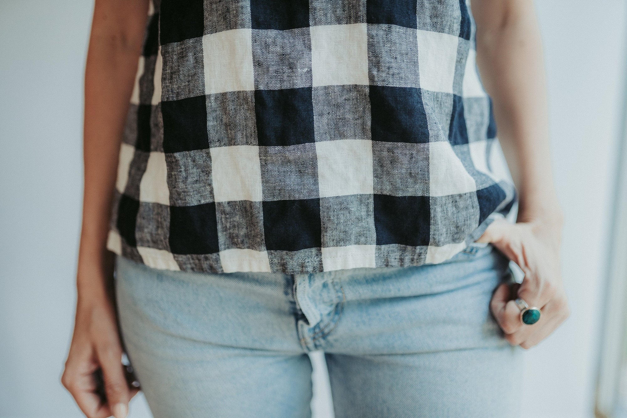 Linen T-shirt With V Neck Top 'venice', Linen T-shirt - Linenbee