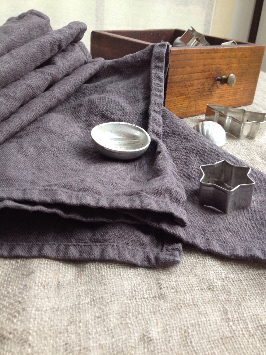 Charcoal Linen Kitchen Towel