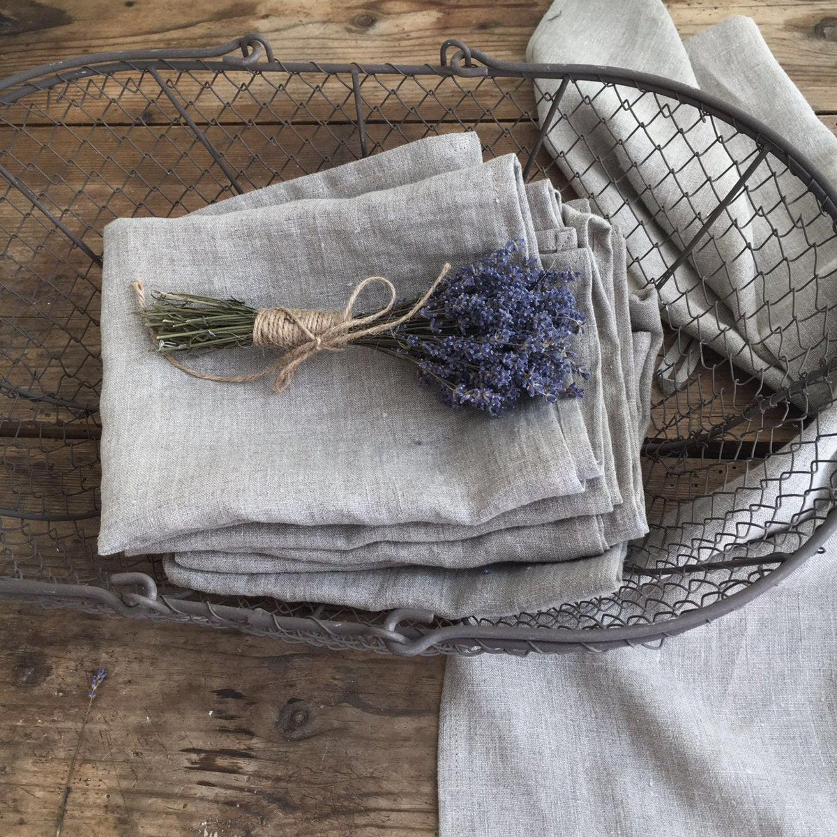 Rustic Kitchen towels, Set of four Linen Towels - Linenbee