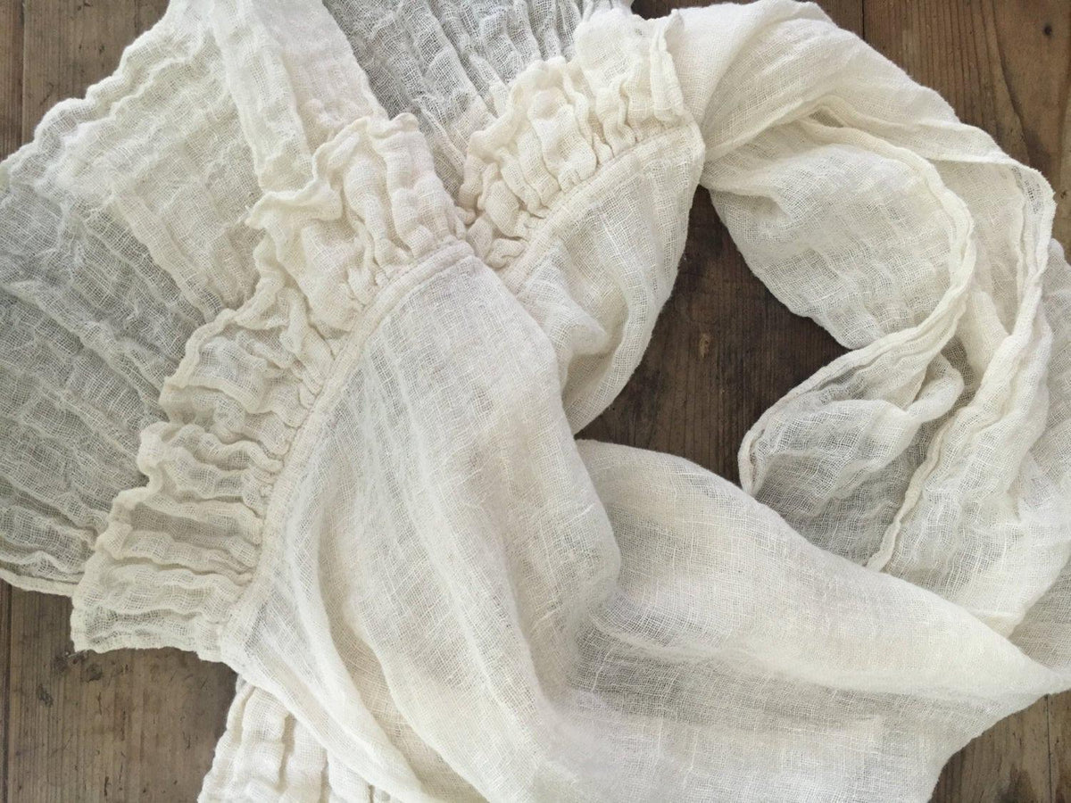 Washed linen Scarf| Bed Scarf | Chair Scarf | Cotton scarf | Ruffle Scarf | Throw online Ruffle