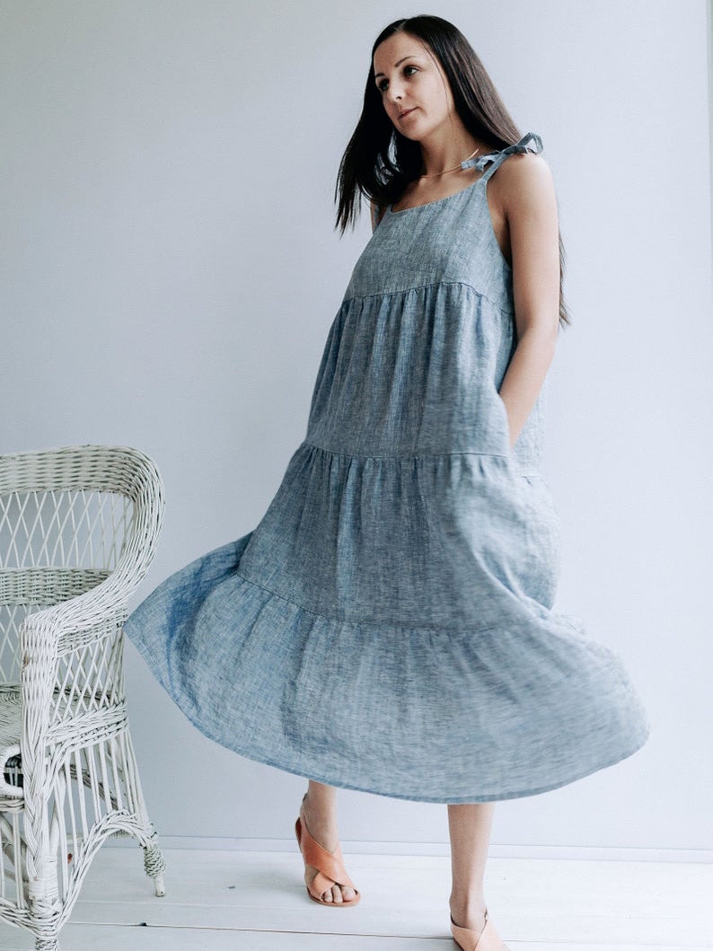 Denim hotsell prairie dress