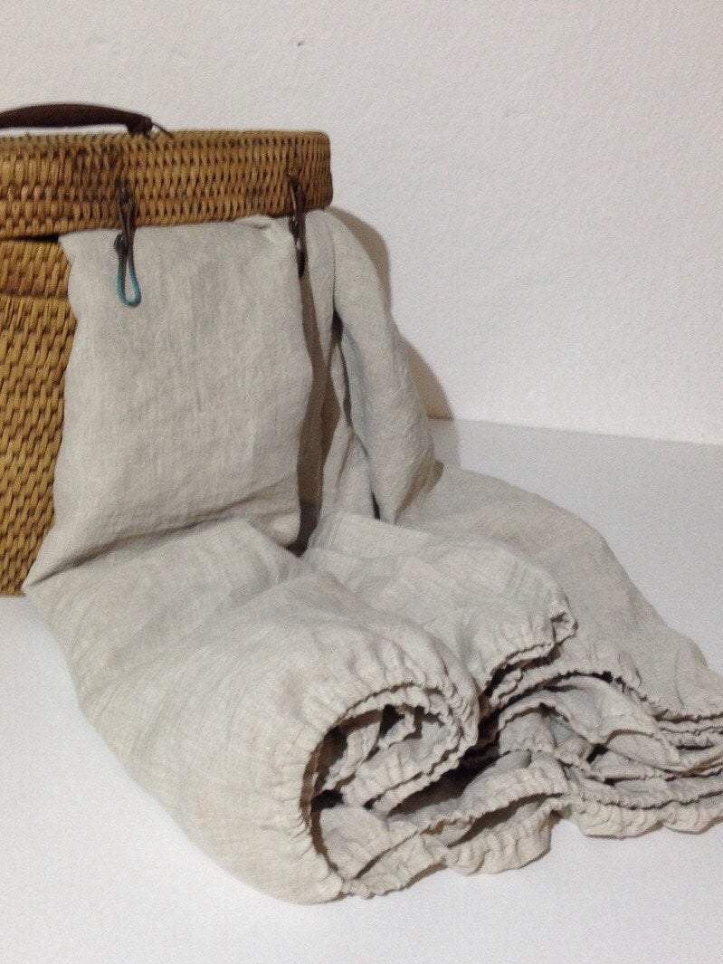 Voluminous linen bath towel, natural bath towel - Linenbee