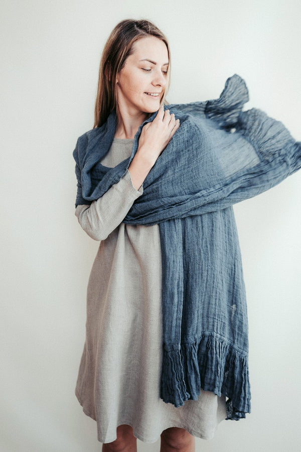 Linen Wraps Shawl, Gauzy Linen Shawl - Linenbee